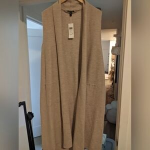 BRAND NEW EILEEN FISHER LONG WOOL DRESSY VEST